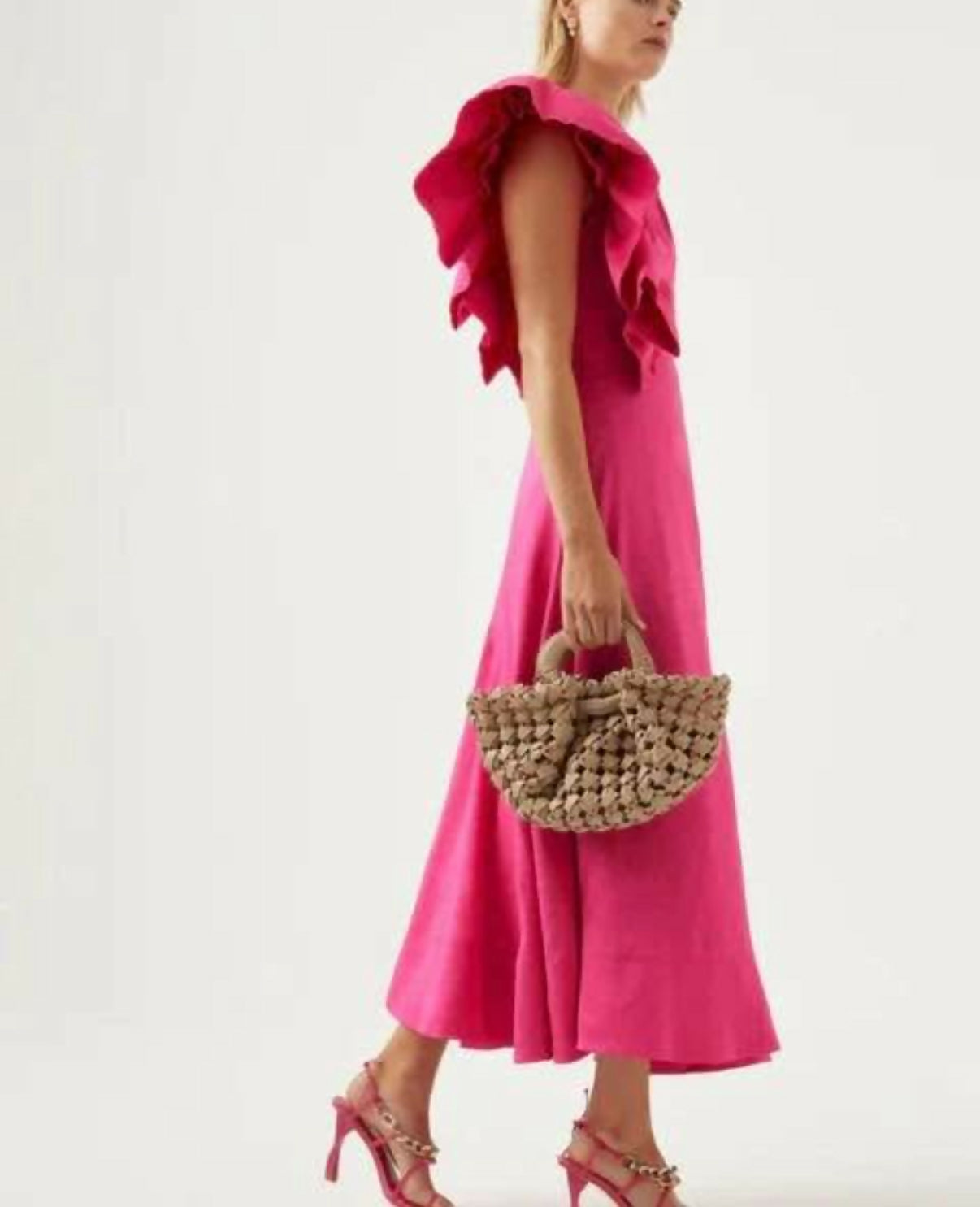Aje Bonjour Asymmetric Midi Dress Size 8, 10, 12, & 14