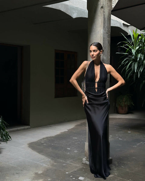 black off the shoulder dresses Sensations Satin Maxi Dress The Gift Of The guest22 The lovely heart Size:M / 12