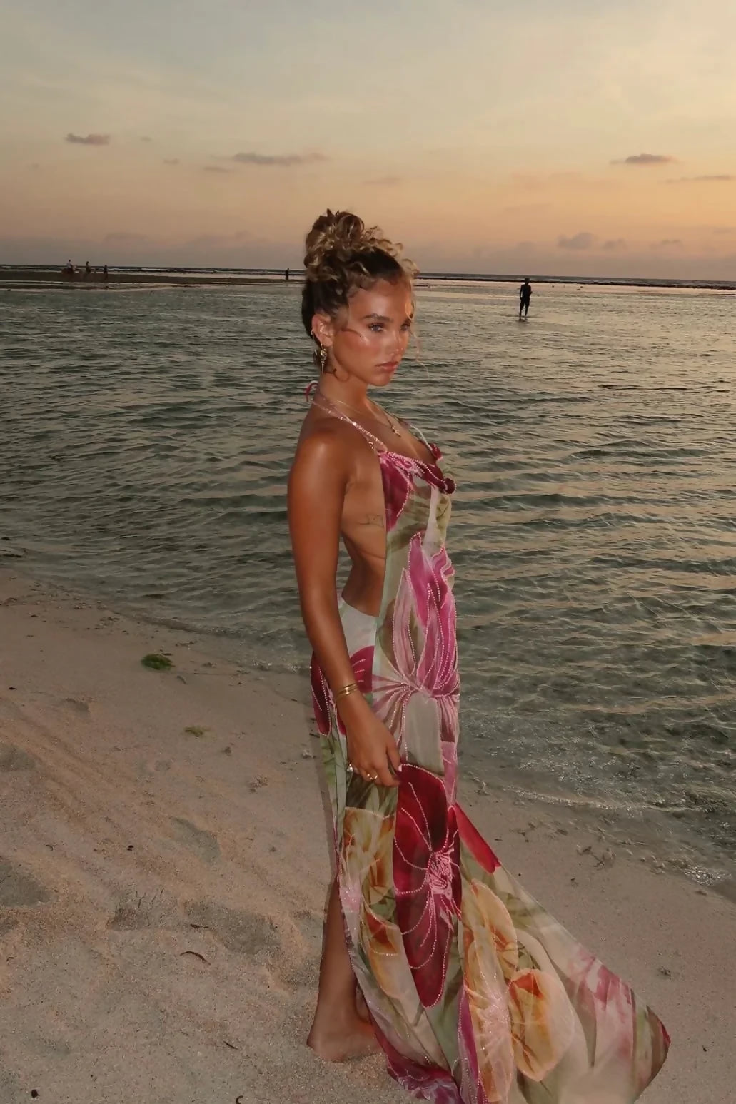 Jaded London Dahlia Hand-Beaded Maxi