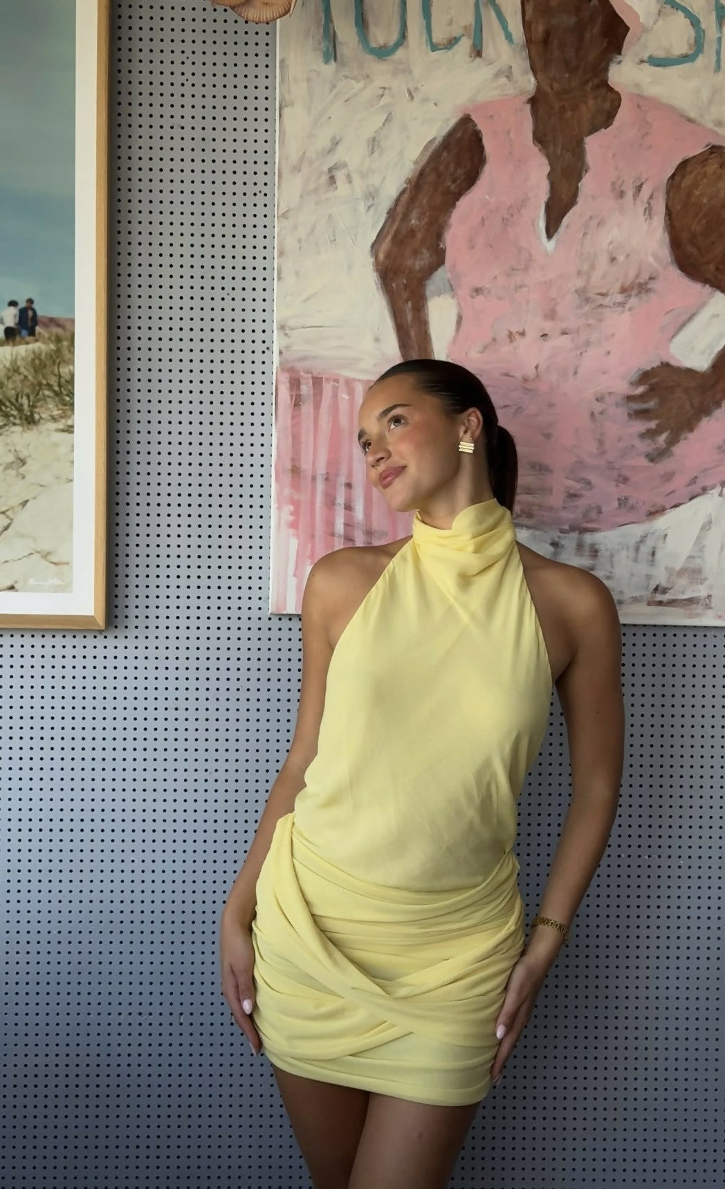 Banni Maisie Mini Dress in Yellow Size 6