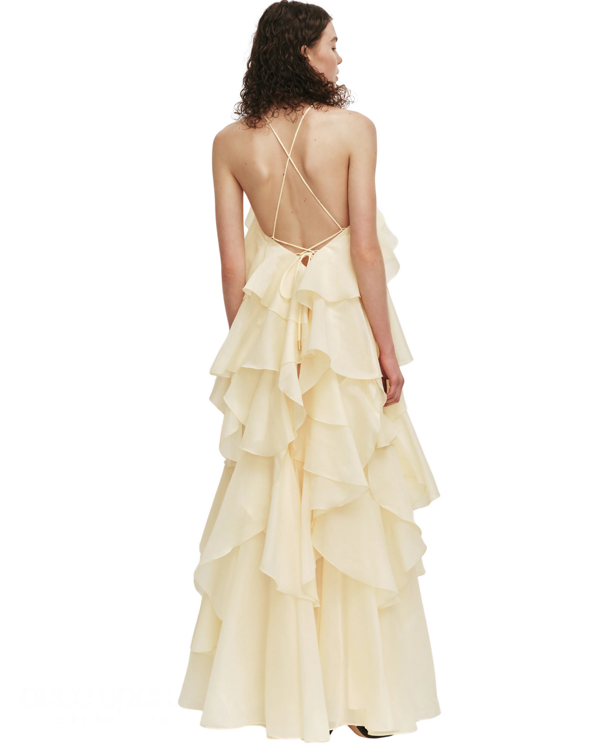 Aje Pandorea Layered Maxi Dress Butter Yellow