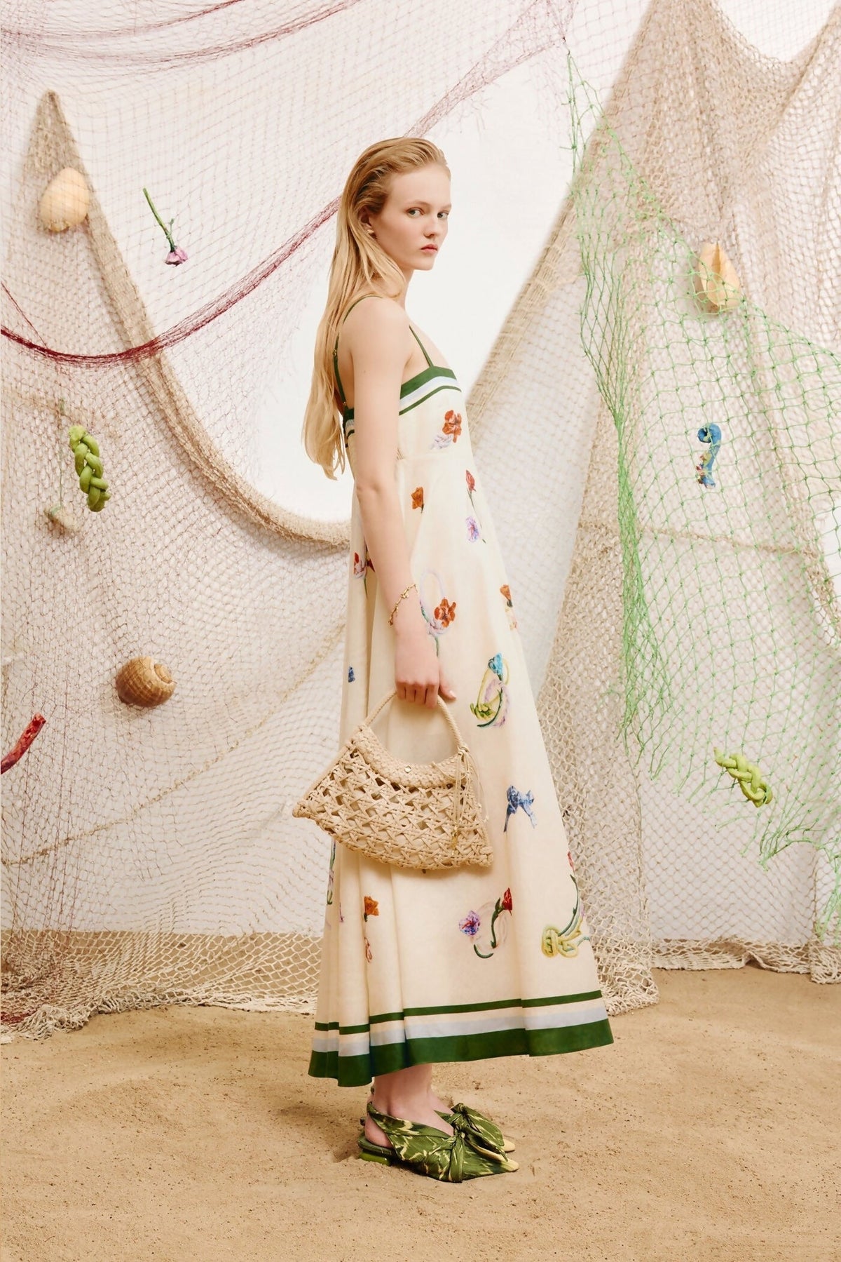 Alemais Florero Sundress Cream Floral