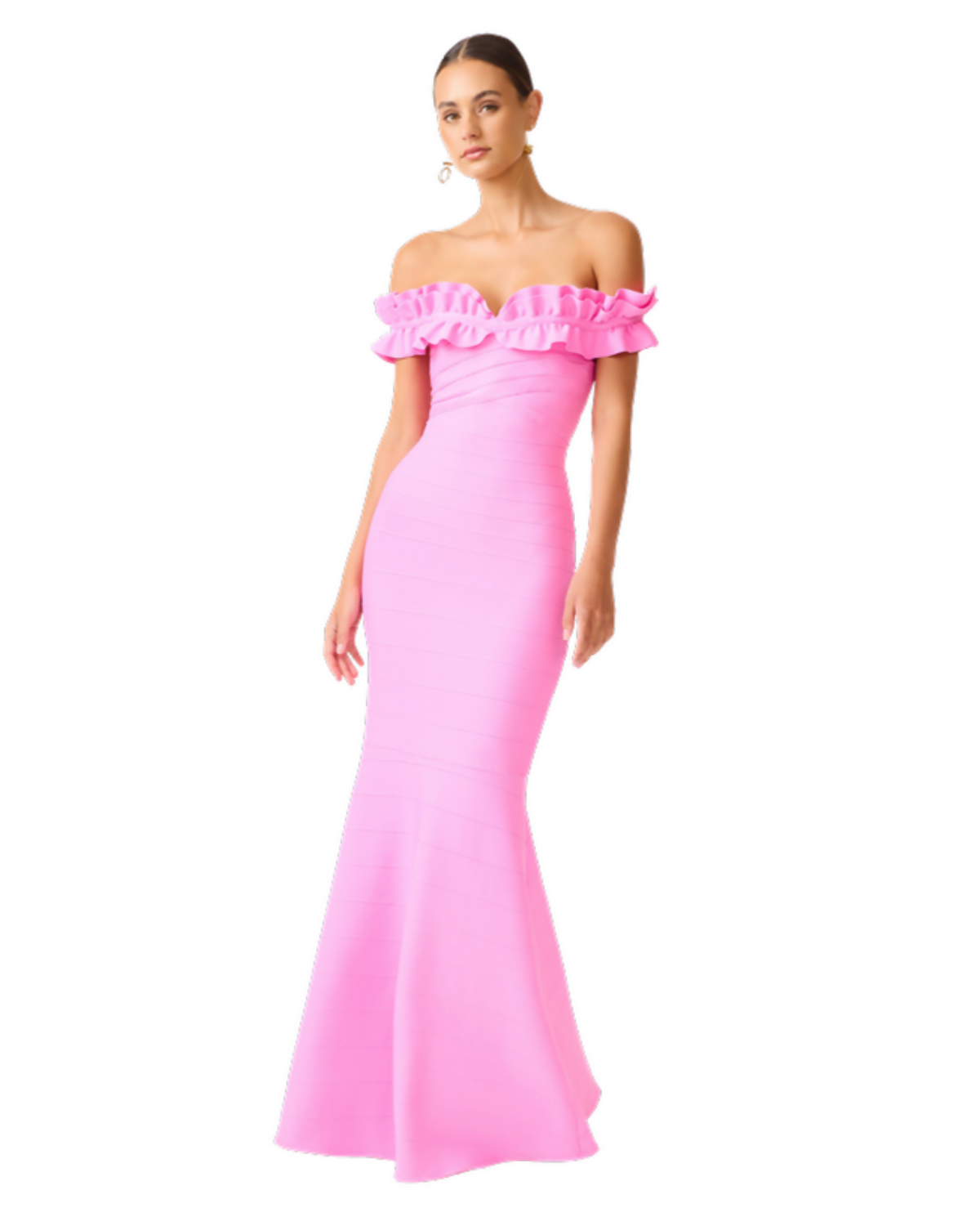 Elliatt Orelia Ruffle Maxi Gown Candy Pink