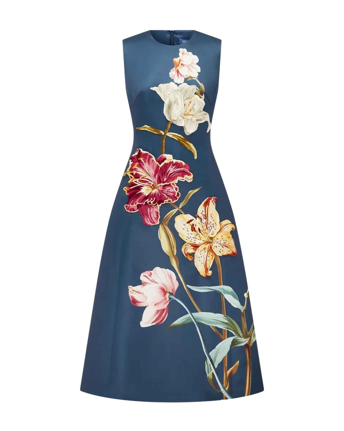 Leo Lin Cleo Embroidered Sleeveless Midi Dress