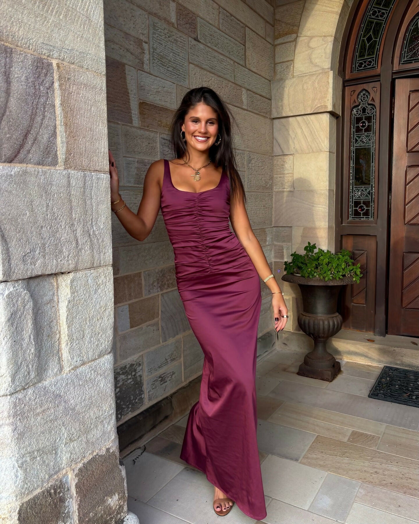 Ance Gria Atlein Gown in Plum Size S