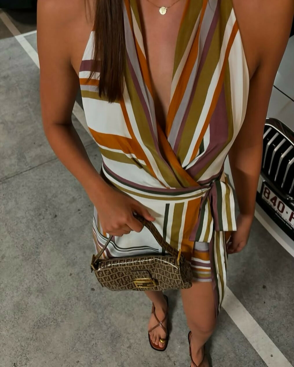 Sir The Label Caprera Wrap Halter Mini Dress - Size 2