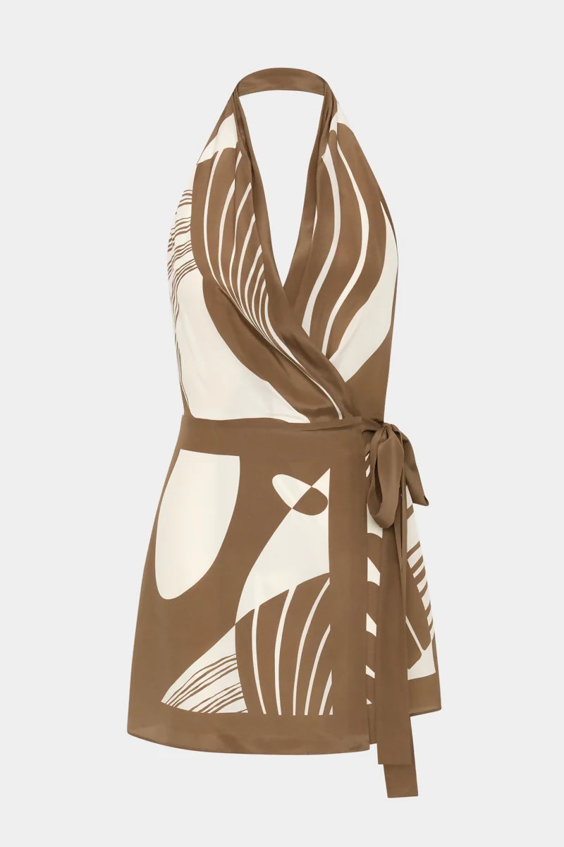 SIR the Label Almara Halter Wrap Mini