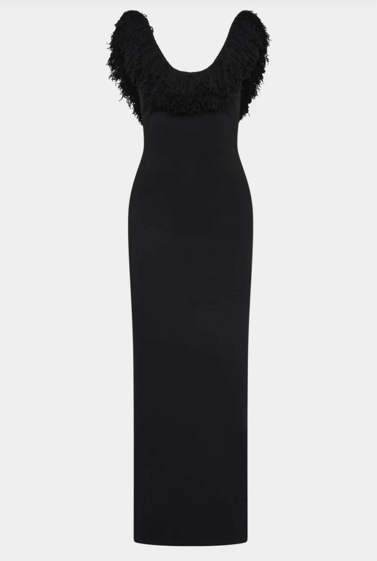 Sir The Label Marcelline Fringe Gown in Black Size 8