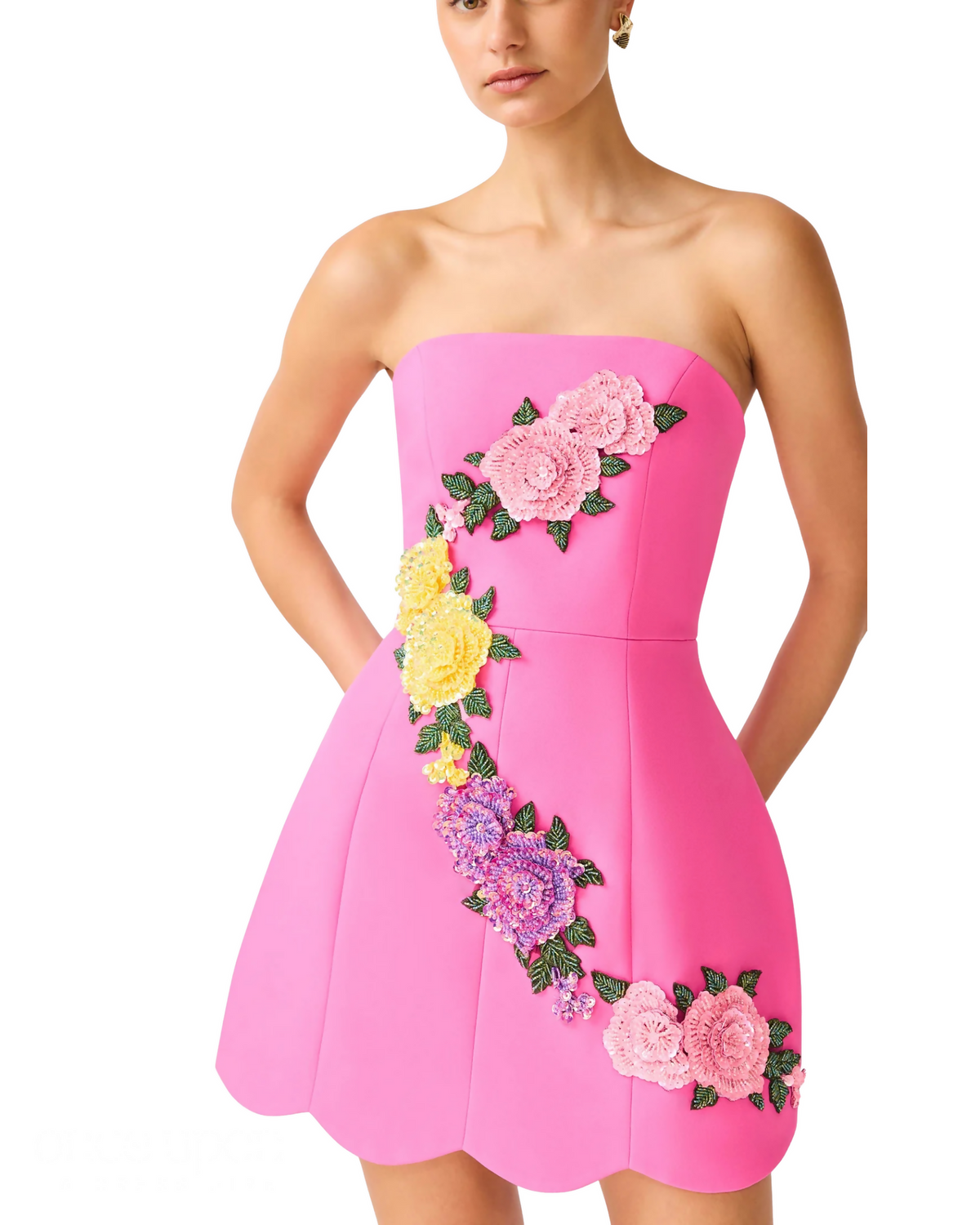 Elliatt Laurentia Tulip Mini Dress Fuchsia Pink