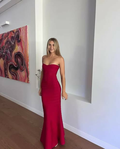 Hervé Leger Sara Red Bandage Gown Size XXS