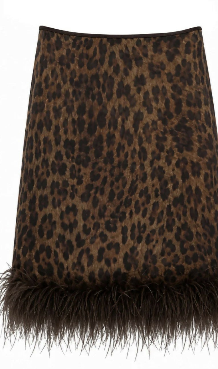 Gigi leopard feather skirt Size Small