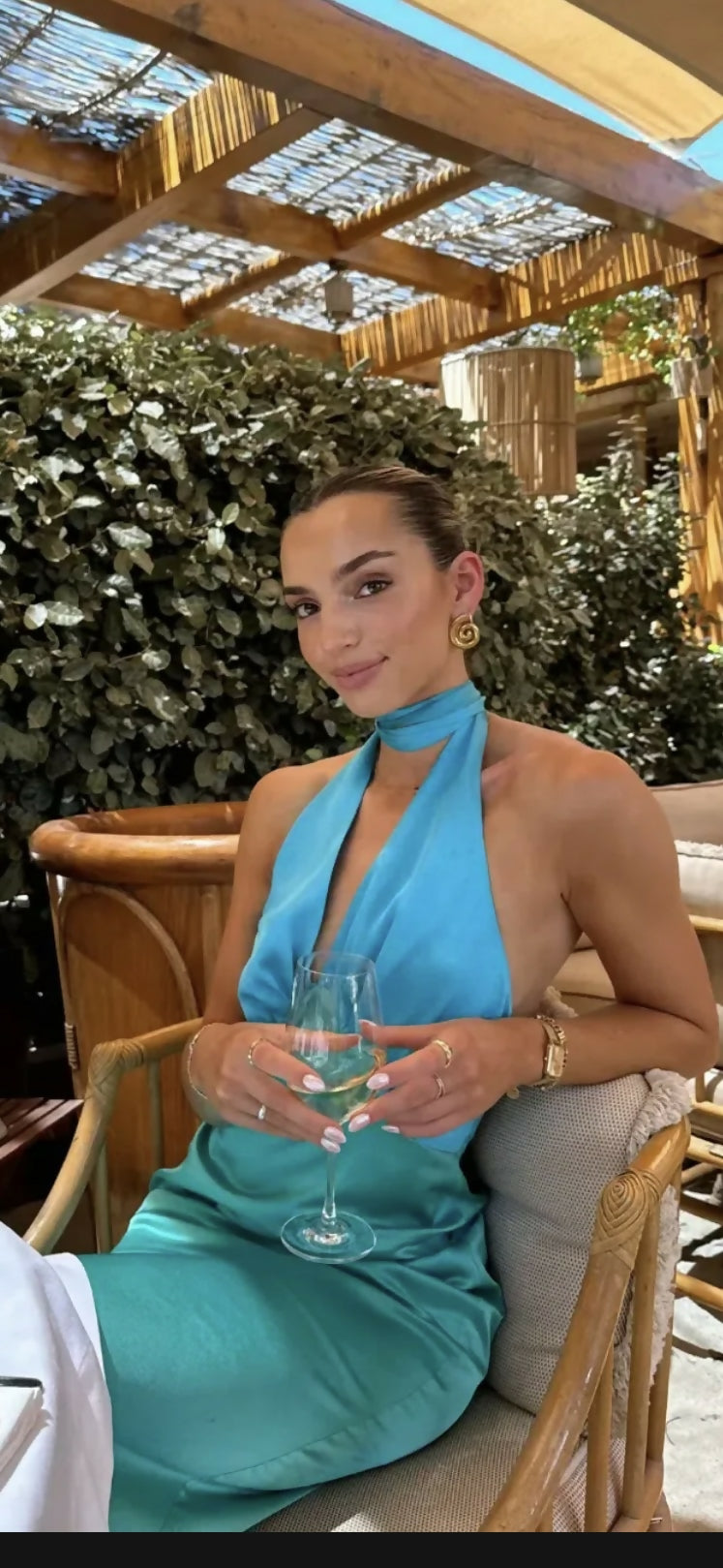 Oahu Slip Dress- Aquamarine Size XS