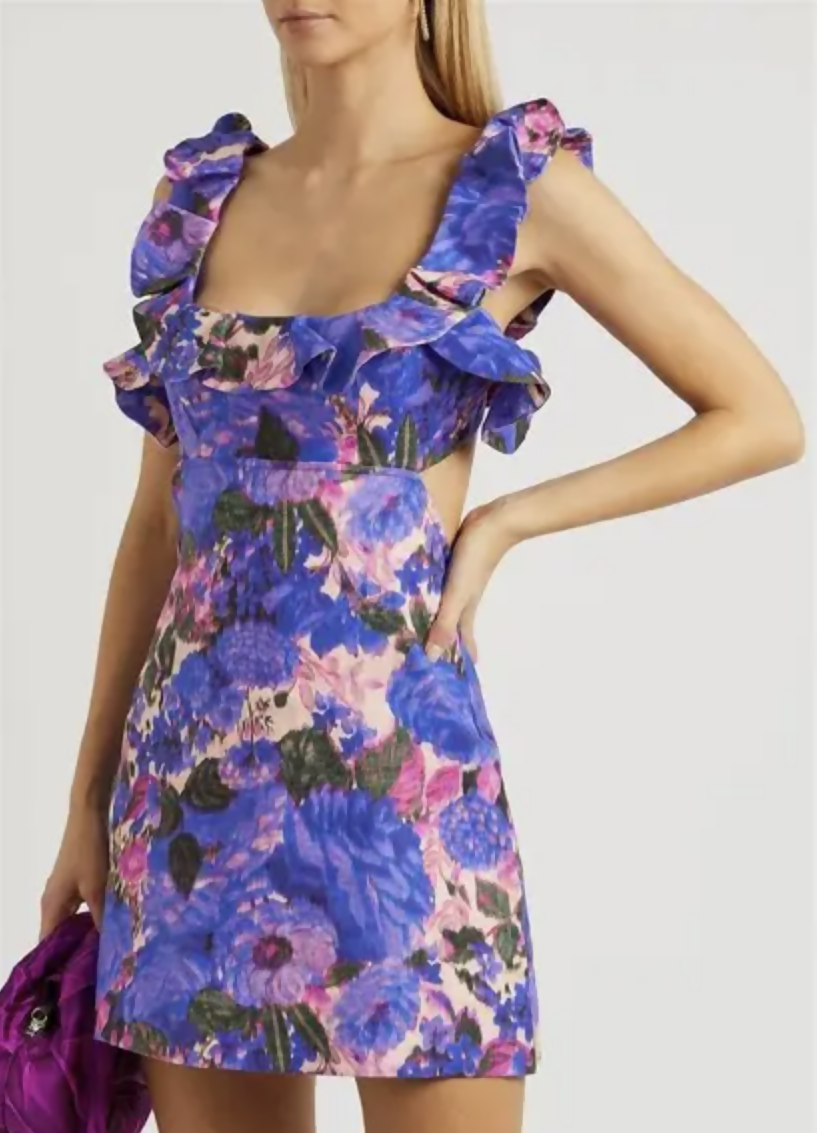 Zimmermann High Tide Frill Mini Dress Size 3 / AU 12- 14