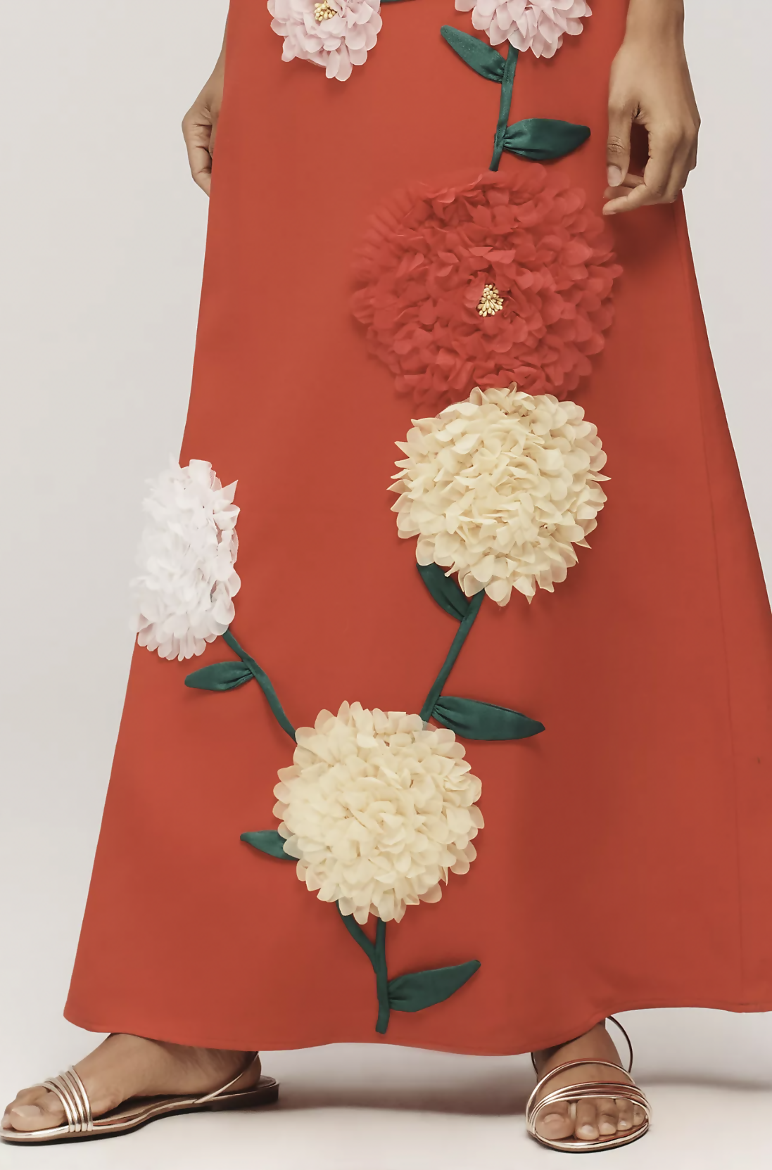 Elliatt Buttercup Embroidered Maxi Dress In Red XL/ AU14-16