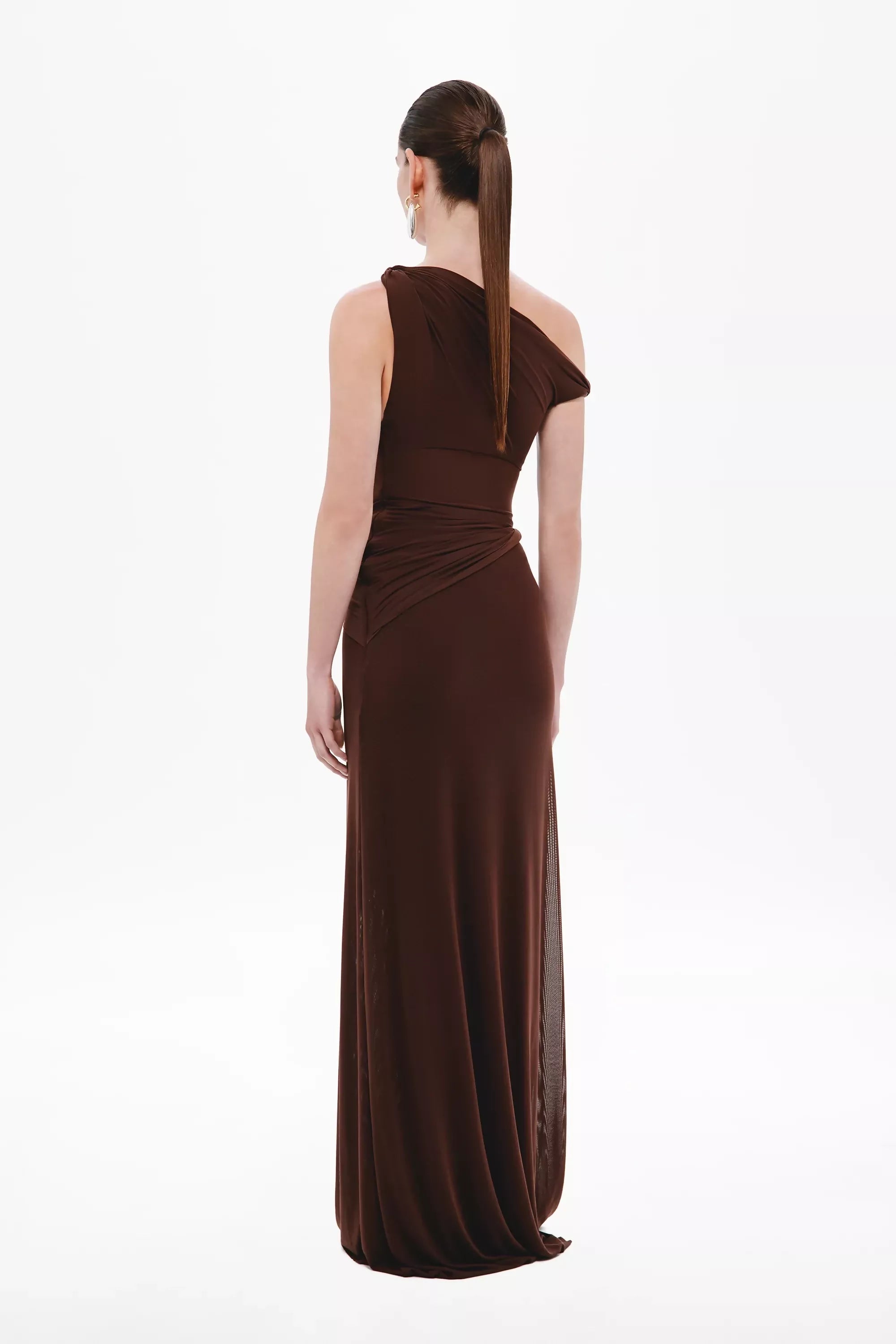 Misha Sisal Mesh Maxi Dress Espresso Size XS & M