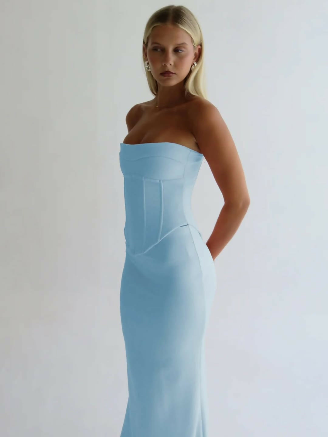 HNTR The Label Louie Gown in Baby Blue Size XS