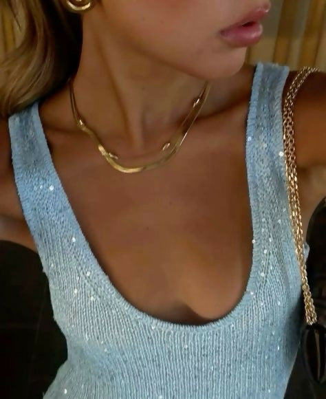 Asta Resort Ana Baia Blue Sequin Maxi