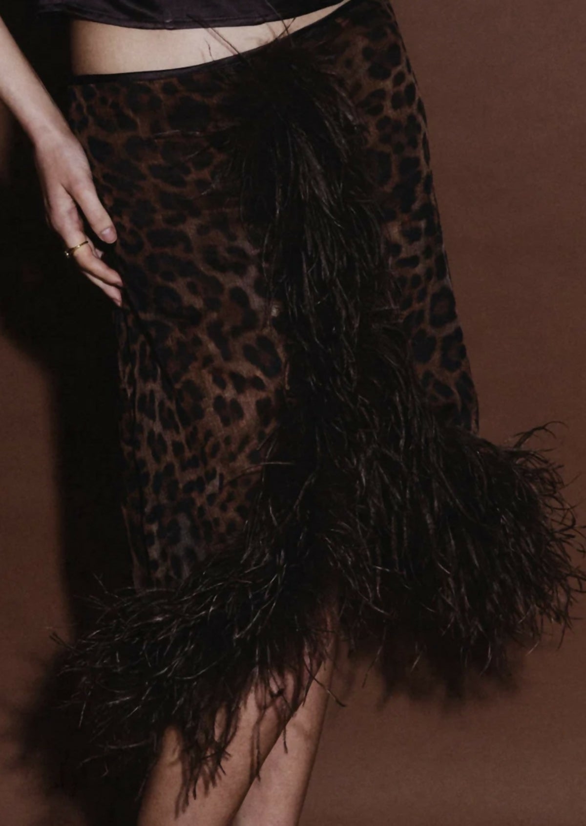 Gigi leopard feather skirt Size Small