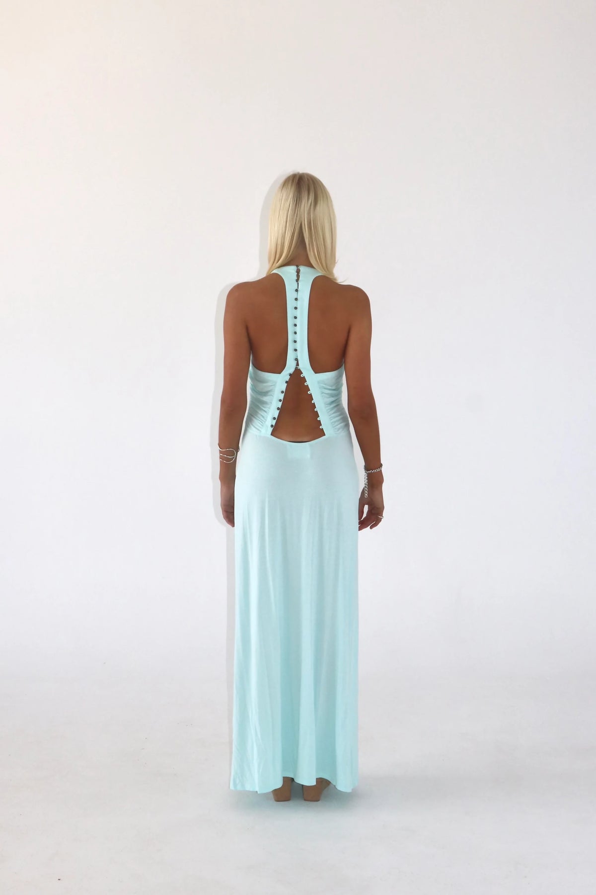 SOLAMUSA Angelina Aqua Maxi Dress Size XS