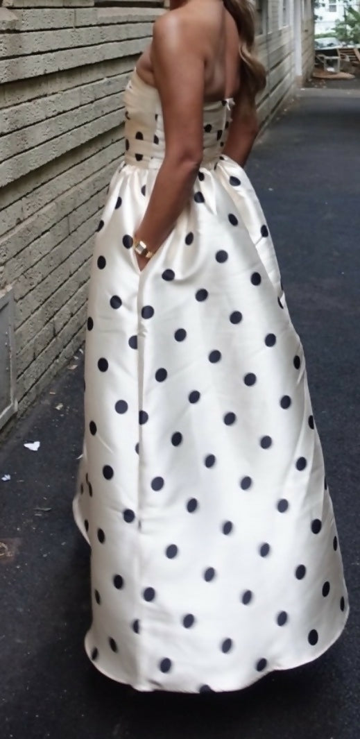 Dottie strapless midi polka dot dress Size 6