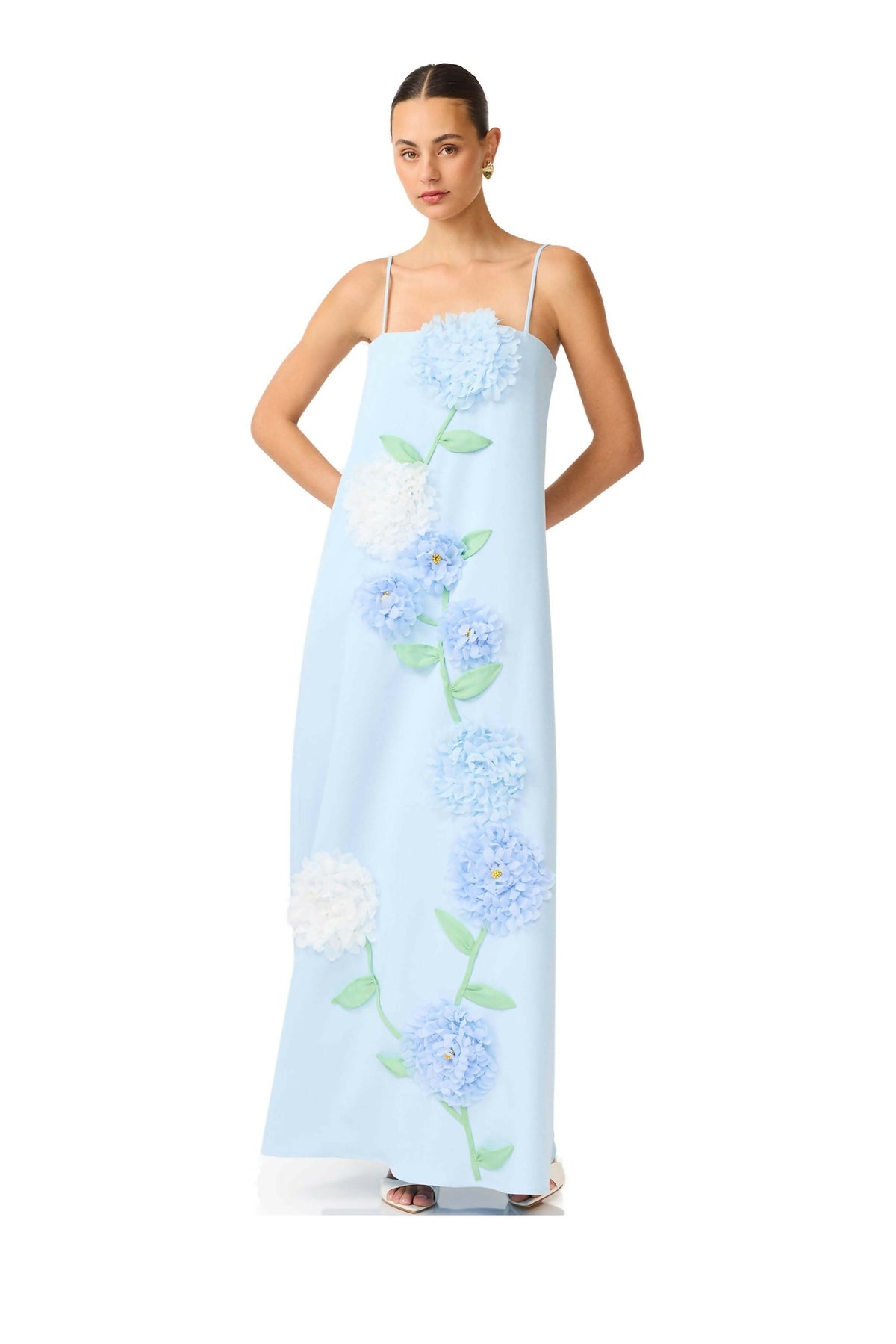 Elliatt Buttercup Embroidered Maxi Dress Blue Size M