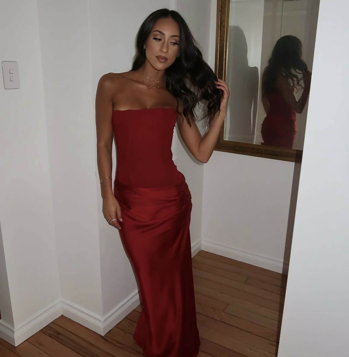 HNTR The Label Huxley Gown Wine Size S & M | The Designer Hire