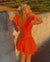 Simone Frill Sleeve Mini Dress | Orange