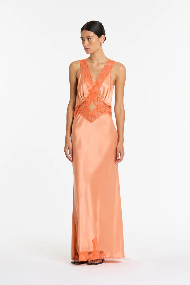 SIR the Label Aries Cut Out Gown Peach