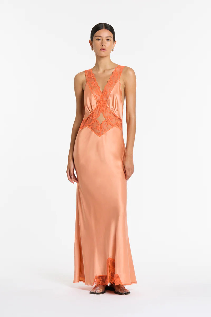 SIR the Label Aries Cut Out Gown Peach